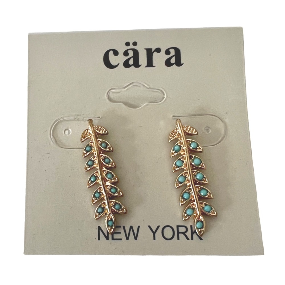 Cara Gold and Turquoise Earrings NWT